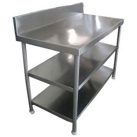 SBE Stainless Steel SS Work Table With 2 Under Shelves At Best Price In