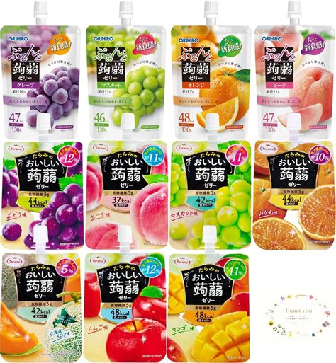 Amazon.co.jp: こんにゃくゼリー 詰め合わせ 11種 オリヒロ ぷるんと蒟蒻ゼリー 4種 たらみ おいしい 蒟蒻ゼリー 7種 ...