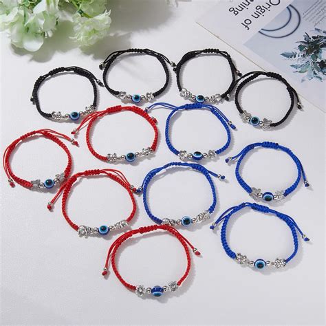 Pulsera De La Suerte Tejida Retro Para Mujer Cuerda De Mano Ojo De