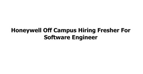 Honeywell Off Campus Hiring Fresher For Software Engineer Jobs Addaa