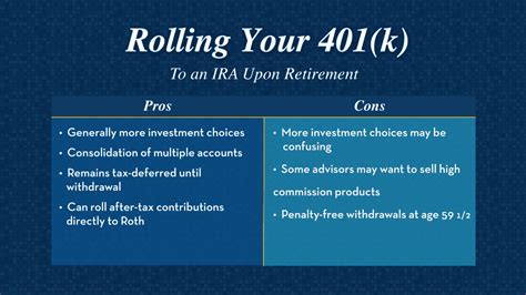 401 K Pros And Cons Of Rolling It Into An IRA