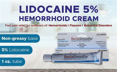 Lidocaine 5 Hemorrhoid Treatment By Rectasmoothe Maximum