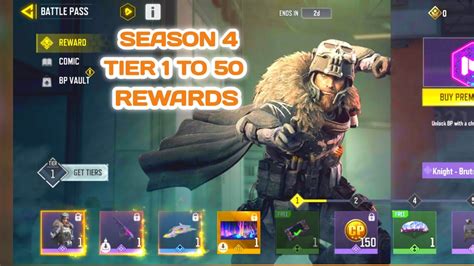 Season 4 All Tier 1 To 50 Battle Pass Rewards Cod Mobile 2023 Season