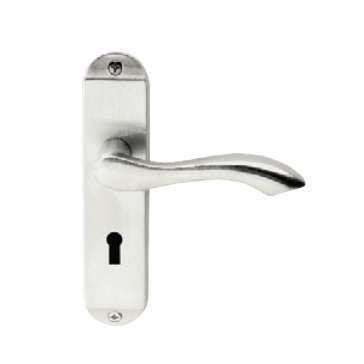 Excel Hardware Stretton Door Handle On Lock Plate Satin Chrome