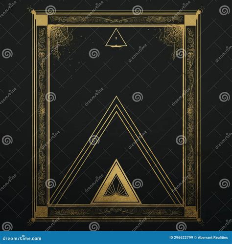 A Golden Triangle On A Black Background Stock Illustration