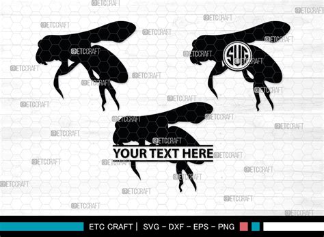 Bee Monogram, Bee Silhouette, Bee SVG, Beehive Svg, Bee Insect Svg, Honeycomb Svg, SB00227 - So ...