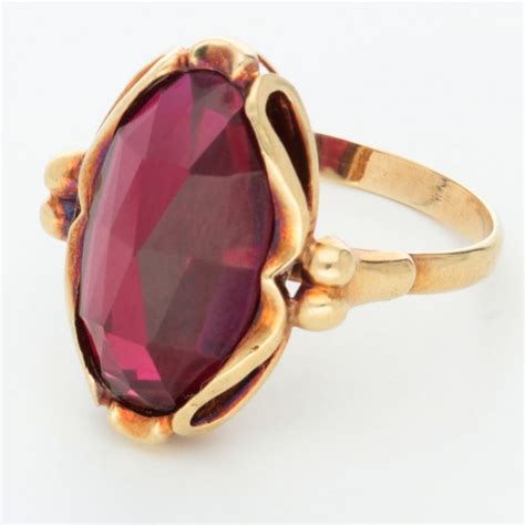 No Reserve 14 Kt Gold Ring 4 59 Ct Ruby Catawiki