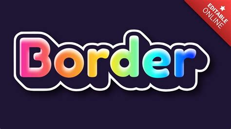 Border Rainbow 3D Text Effect Generator