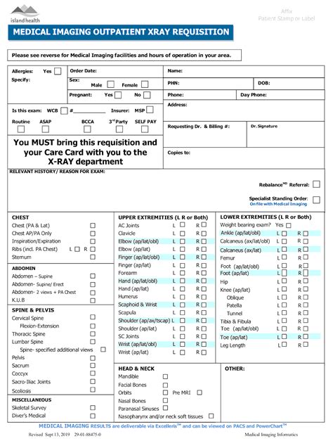 X Ray Outpatient Requisition E Form For Island Health The Oscar Galaxy