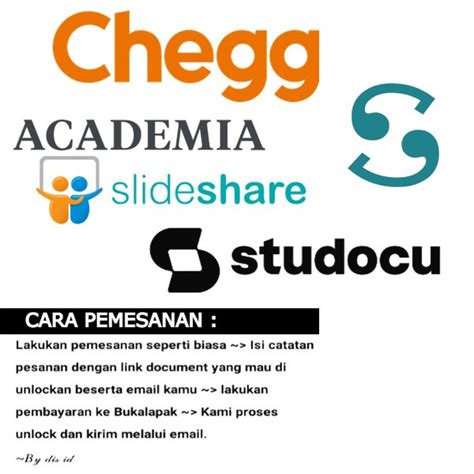 Jual CHEGG SCRIBD ACADEMIA SLIDESHARE STUDOCU JASA UNLOCK