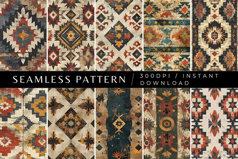 Weathered Aztec Seamless Patterns Graphic by Inknfolly · Creative Fabrica