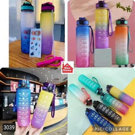 Unbreakable Water Bottle Litre With Motivational Time Marker At Rs