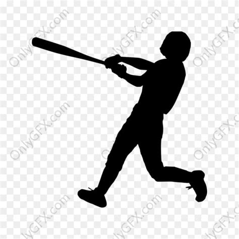 Baseball Player Silhouette Batting Png