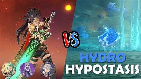 Burgeon Dehya C Keqing Baizhu Ayato Vs Hydro Hypostasis Battle