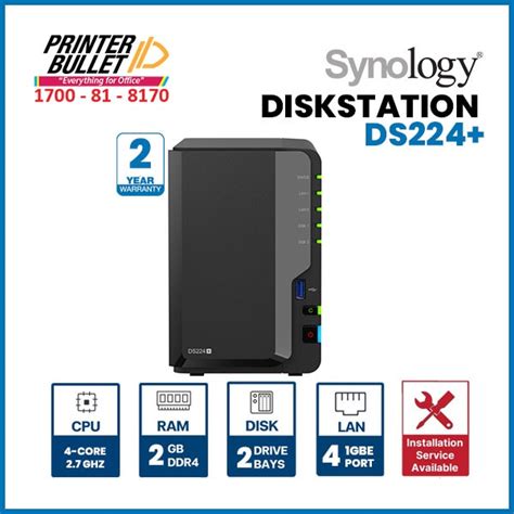 Synology Diskstation Ds224 2 Bay Nas Enclosure Shopee Malaysia