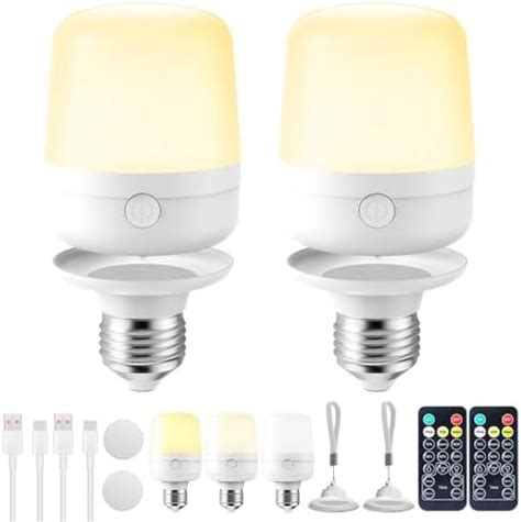 Rechargeable Light Bulbs 2 Packs 7W Warm White Emergency Light Bulb