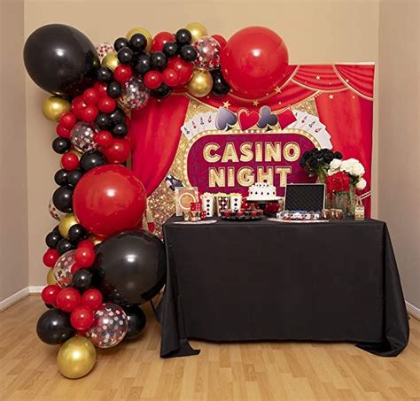 100pc EASY DIY – Red Black and Gold Balloons Garland Kit for Casino ...