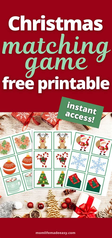 Free Christmas Printable Matching Game Mom Life Made Easy