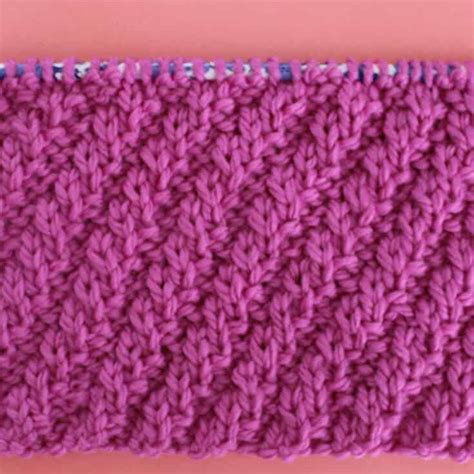 Diagonal Rib Stitch Knitting Pattern Studio Knit