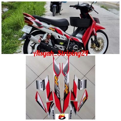 Jual STIKER STRIPING LIS BODY F1ZR FIZR TAHUN 2001 2002 PUTIH HITAM