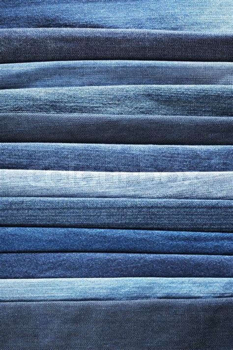 Different shades of blue jeans denim fabrics. | Stock Photo | Colourbox