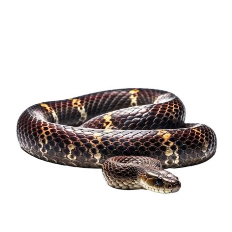 Uma Cobra Marrom E Preta Isolada Em Branco Transparent Png Generative