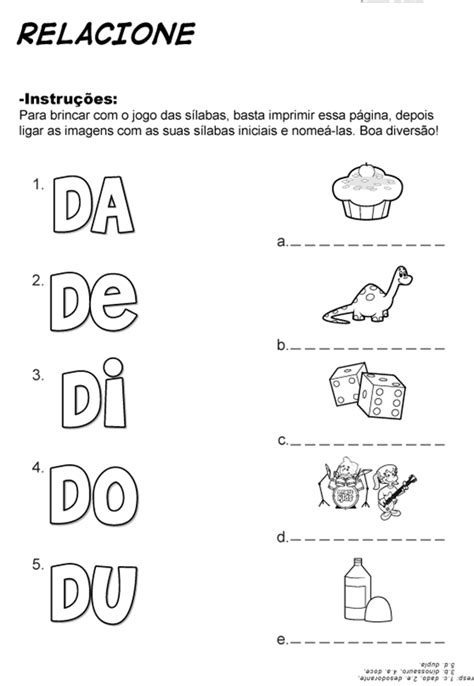 Atividades Com Da De Di Do Du Para Alfabetização - Atividades com da de di do du para educação infantil 6 anos aprender ...