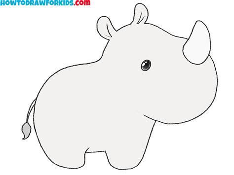 how to draw a rhino easy