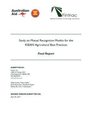 Fillable Online Study On Mutual Recognition Models For The Asean