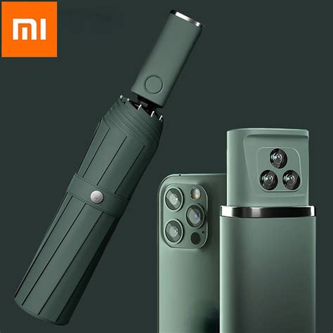 Xiaomi Mijia Guarda Chuva Dobr Vel Autom Tico Luz LED Guarda Chuva