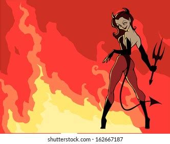 Devil Woman Stock Vector Royalty Free 162667187 Shutterstock