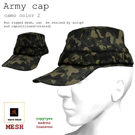 Second Life Marketplace - Army cap camo color 2 boxed