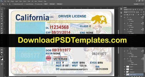 Free california drivers license template photoshop - lasopabubble