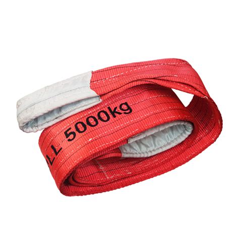 China 100 Polyester 1 To 10 Ton Double Eye Lift Belt Flat Webbing