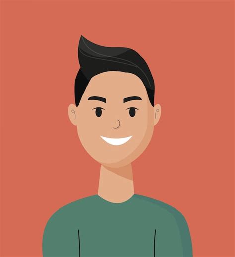 Premium Vector Happy Smiling Man Portrait Close Up Flat Vector