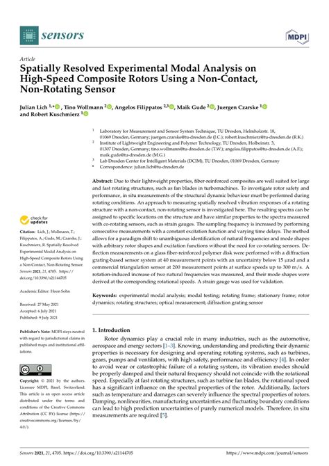 Pdf Spatially Resolved Experimental Modal Analysis On High Speed