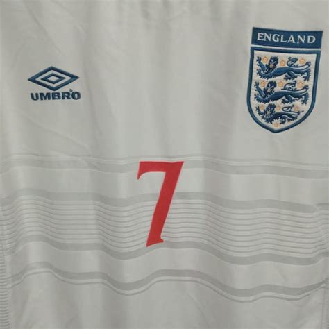 Umbro ENGLAND UMBRO WORLD CUP FOOTBALL HOME JERSEY #7 BECKHAM | Grailed