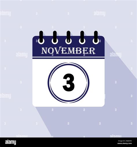 Icon Calendar Day 3 November Days Of The Month Vector Illustration