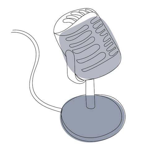 Premium Vector Microphone One Continuous Line Drawing Vector