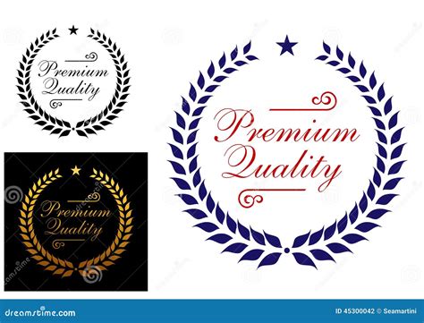 Premium Quality Laurel Wreath Logo Or Emblem Stock Vector