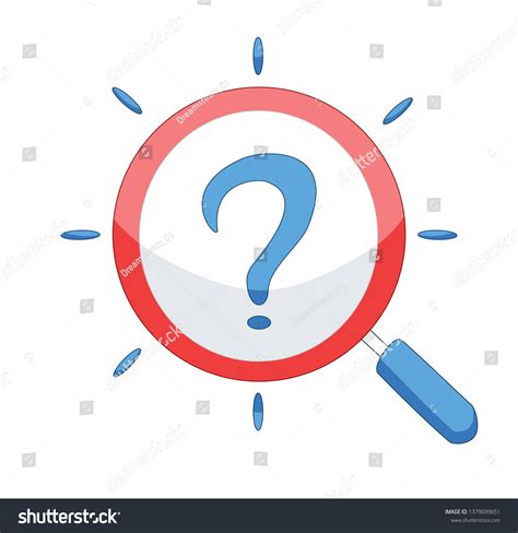 Magnifying Glass Question Mark Vector Illustration Stock Vector Royalty Free 1379099651