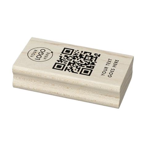 QR Code | Business Logo Modern Professional Rubber Stamp | Zazzle.com