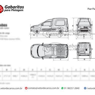 Gabarito Vetorizado Fiat Fiorino Cargo Van A Vetor De Carros