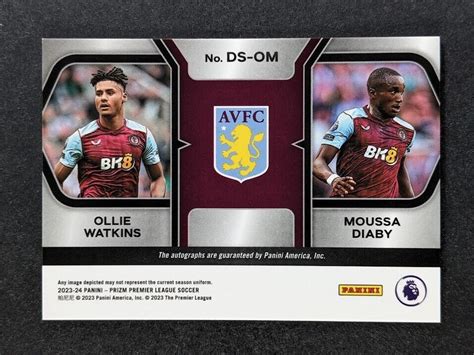 Panini Prizm Epl Ollie Watkins Moussa Diaby Dual Auto Aston