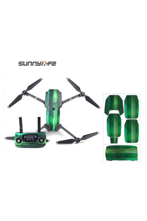 Profisher Dji Mavic Pro Için Green Wood Su Geçirmez Pvc Cilt Çıkartma