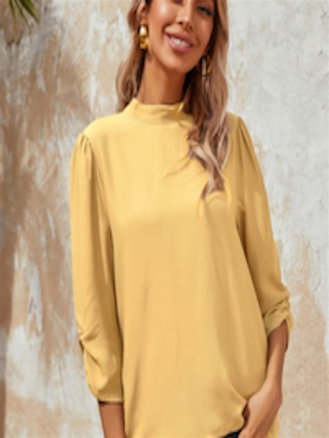 Buy Urbanic Yellow Solid Regular Top Tops For Women 15630900 Myntra