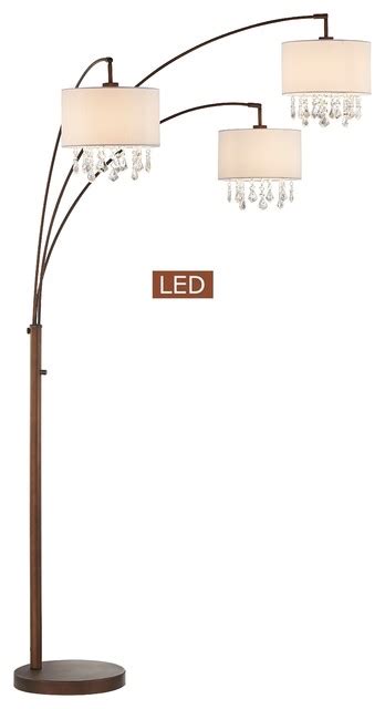 Lumiere IV LED Crystal Arched Floor Lamp, Dimmer, Antique Bronze, 80 ...