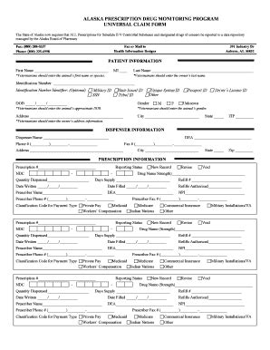 Fillable Online Universal Claim Form Alaska Prescription Drug