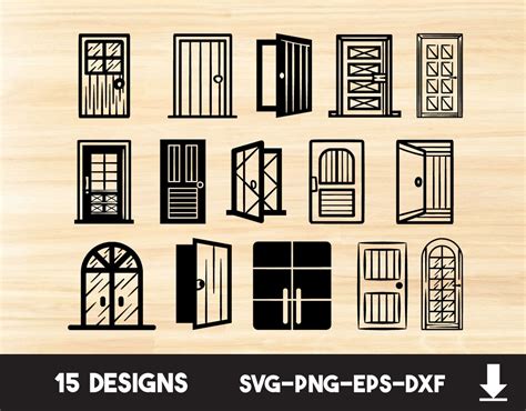 Door Bundle Svgdoor Svgdoor Clipartdoor Vectordoor Etsy