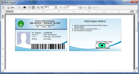 Desain Kartu Anggota Perpus Bentuk Cdr Dengan Barcode Dokumen Sekolah